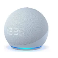 Boxa inteligenta cu ceas Amazon Echo Dot 5th Gen 2022, Control Voce Alexa, Wi-Fi, Bluetooth, Albastru deschis