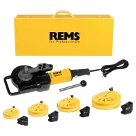 REMS Set promo Masina de indoit tevi Curvo Set 15-18-22-28 580027 R220 + Taietor tevi RAS Cu INOX 3-35 113350 R 580X03