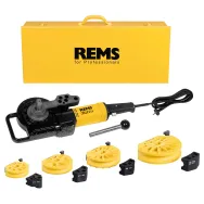 REMS Set promo Masina de indoit tevi Curvo Set 15-18-22-28 580027 R220 + Taietor tevi RAS Cu INOX 3-35 113350 R 580X03