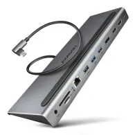 Docking Station Axagon HMC-4KX3, 2 x hdmi, 1 x rj45, 1 x usb-c, 3x usb, Silver