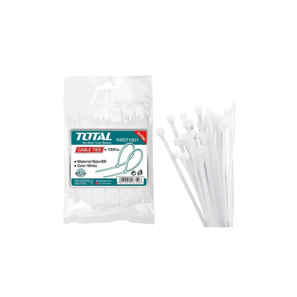 Total - coliere de plastic - 100buc - 3.6x200mm nylon 66