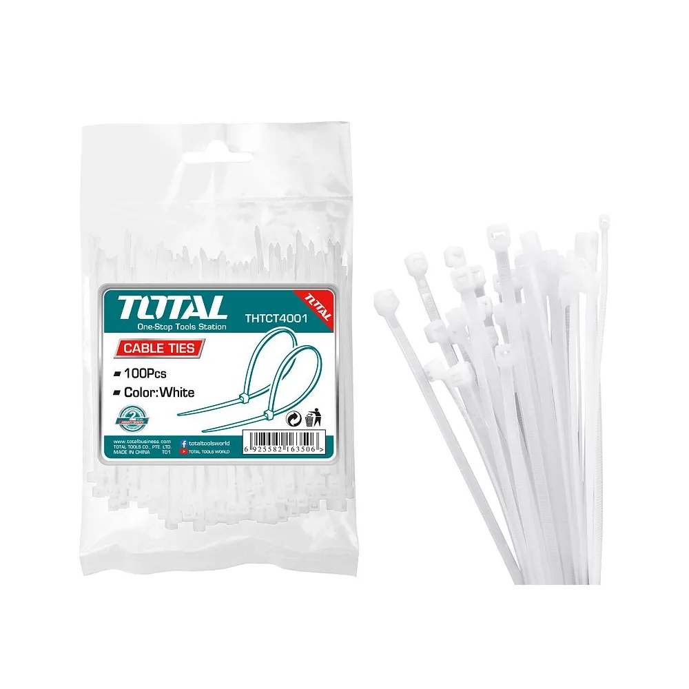 Total - coliere de plastic - 100buc - 7.2x400mm nylon 66