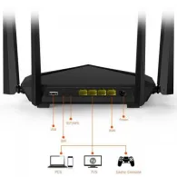 Router wireless Tenda AC10U, 3x LAN, negru