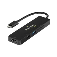 Hub USB Tecnoware FHUB17693, 1x USB 2.0, 1x USB 3.2 gen 1, 1x HDMI, Black