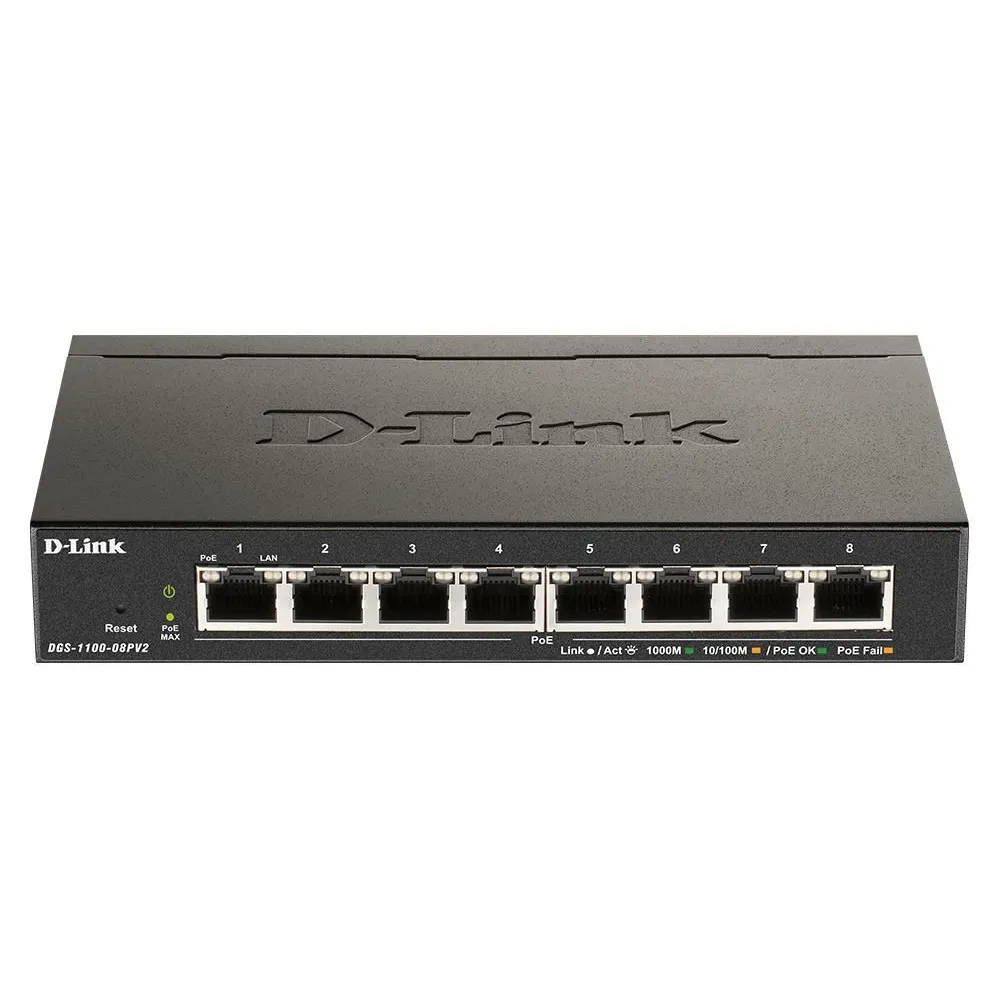 Net switch 8port 10/100/1000/poe dgs-1100-08pv2/e