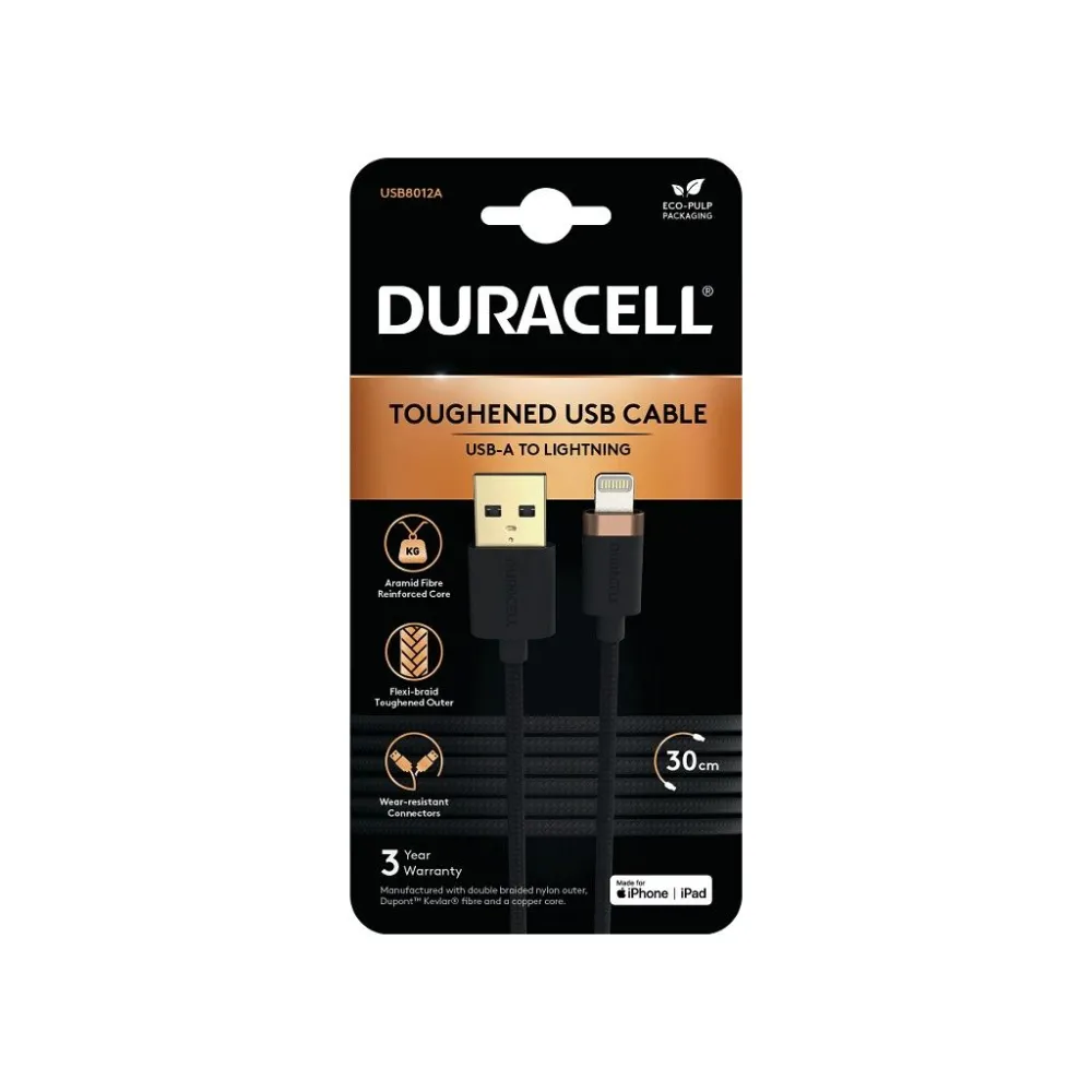 Duracell USB8012A cabluri USB Negru