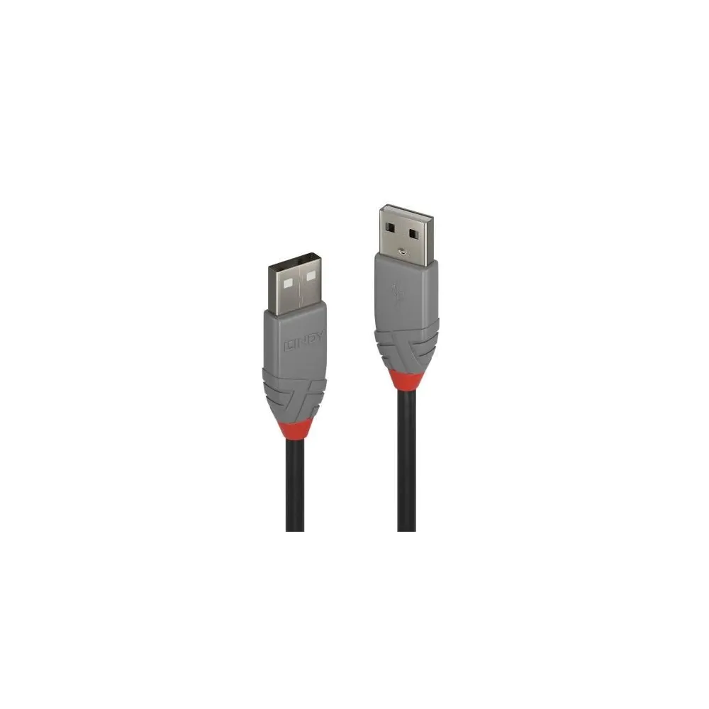 Cablu Lindy, USB 2.0 - USB 2.0, 0.5m, Gray
