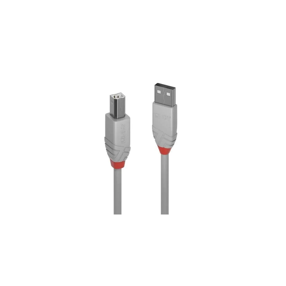 Cablu Lindy, USB 2.0 - USB-B, 0.5m, Gray