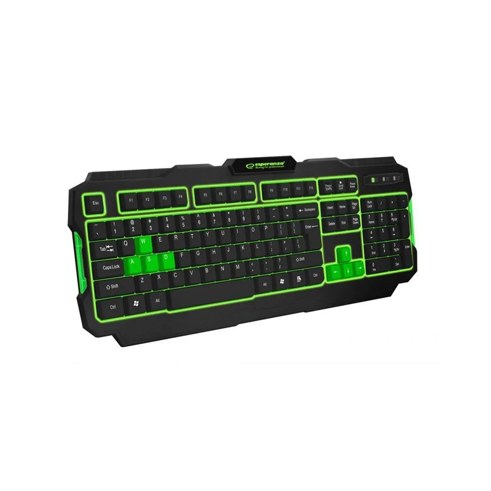 Tastatura gaming led verde shadow esperanza