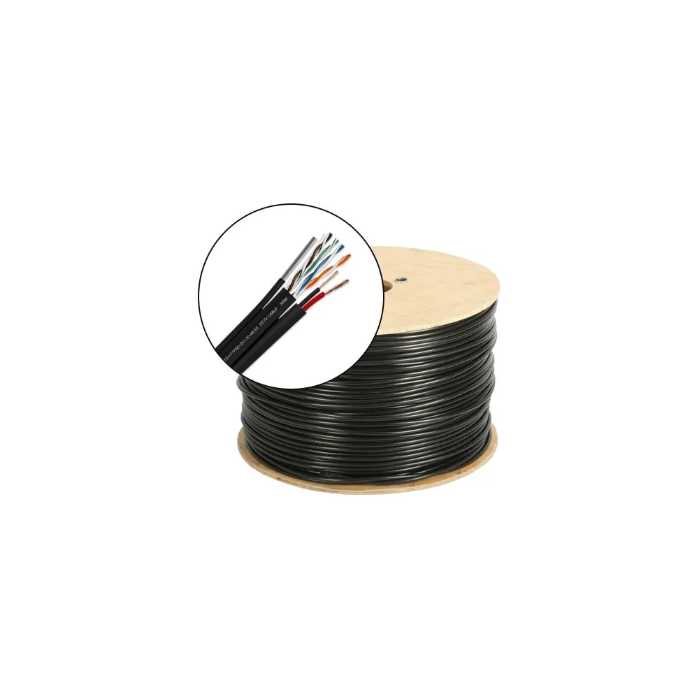 Cablu de retea TSY Cable TSY-FTP5E+2X1.50-MESS, Cat5e, FTP, 305m, Black