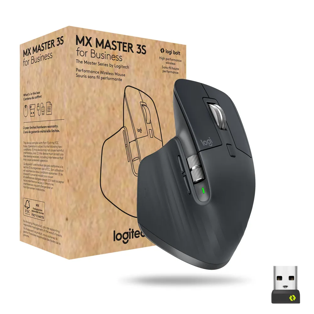 Logitech MX Master 3s for Business mouse-uri Mâna dreaptă RF Wireless + Bluetooth Cu laser 8000 DPI