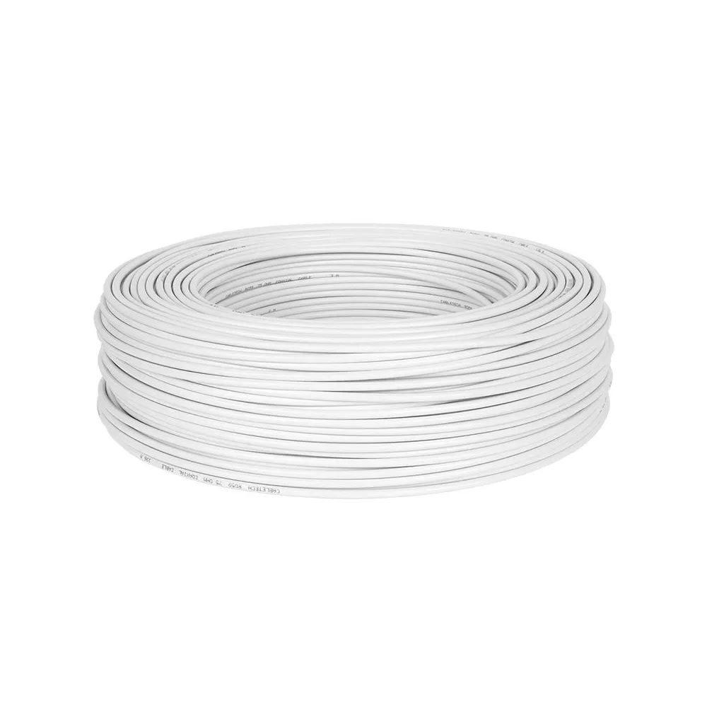 Cablu coaxial Cabletech, RG59U, alb, 200m