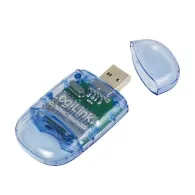 Cititor card memorie LogiLink CR0015, USB 2.0, pentru SD, SDHC, MicroSD, MicroSD-HC albastru transparent