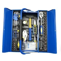 Trusa scule Breckner Germany, 64 piese, cutie metalica rabatabila, 48x24x21cm