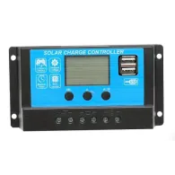 Regulator tensiune pentru panou solar, 10A, 12V/24V, 2x USB