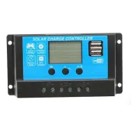 Regulator tensiune pentru panou solar, 10A, 12V/24V, 2x USB