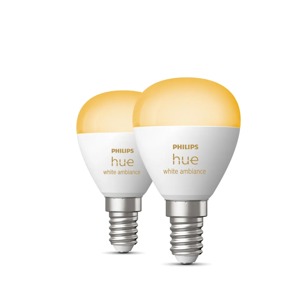 Philips Hue cu ambianță albă Lustră – bec inteligent E14 – (2 buc.)