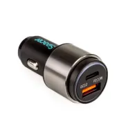 Incarcator auto Spacer, 1x USB-A, 1x USB-C, 38W, Black