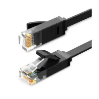 Patch cord utp ugreen cat6 nw102 fire din cupru flat cable viteza maxima 1 gbps 1m negru 50173 (timbru verde 0.18 lei) - 6957