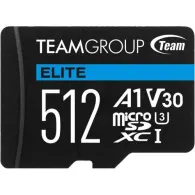 Memory Card microSDXC TeamGroup Elite 512GB, Class 10, UHS-I U3, V30, A1 + Adaptor SD Team group - 1