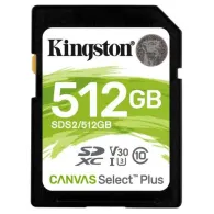 Memory Card SDXC Kingston Canvas Select Plus 512GB, Class 10, UHS-I U3, V30 Kingston - 1