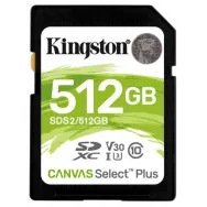Memory Card SDXC Kingston Canvas Select Plus 512GB, Class 10, UHS-I U3, V30 Kingston - 1