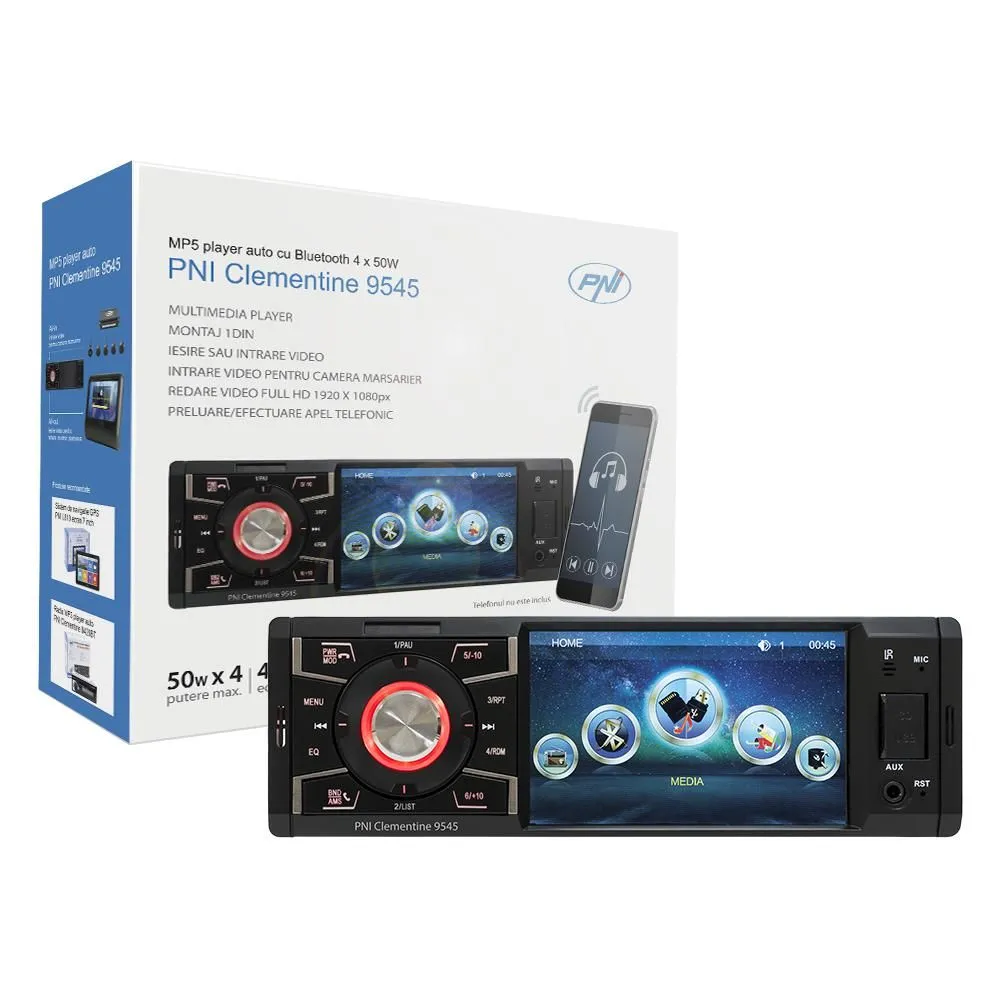 Pni mp5 player auto 1din 4 display clementine 954550wx4 bluetooth