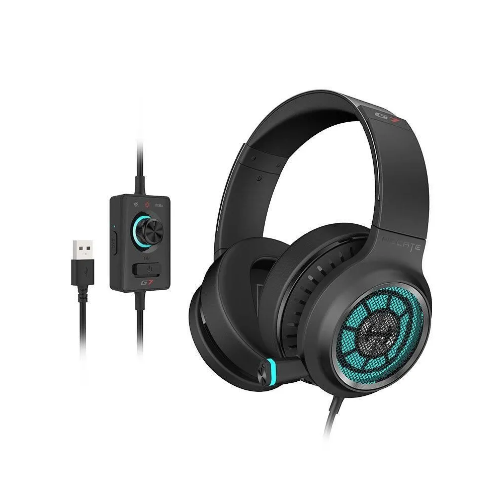 Casti edifier cu fir gaming utilizare multimedia microfon pe casca detasabil conectare prin usb 2.0 negru g7-bk (include tv 0.8l