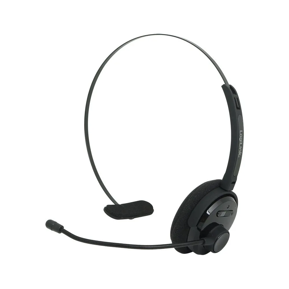 Casti logilink wireless monocasca utilizare multimedia call center microfon pe brat conectare prin bluetooth 4.1 negru bt0027 (i