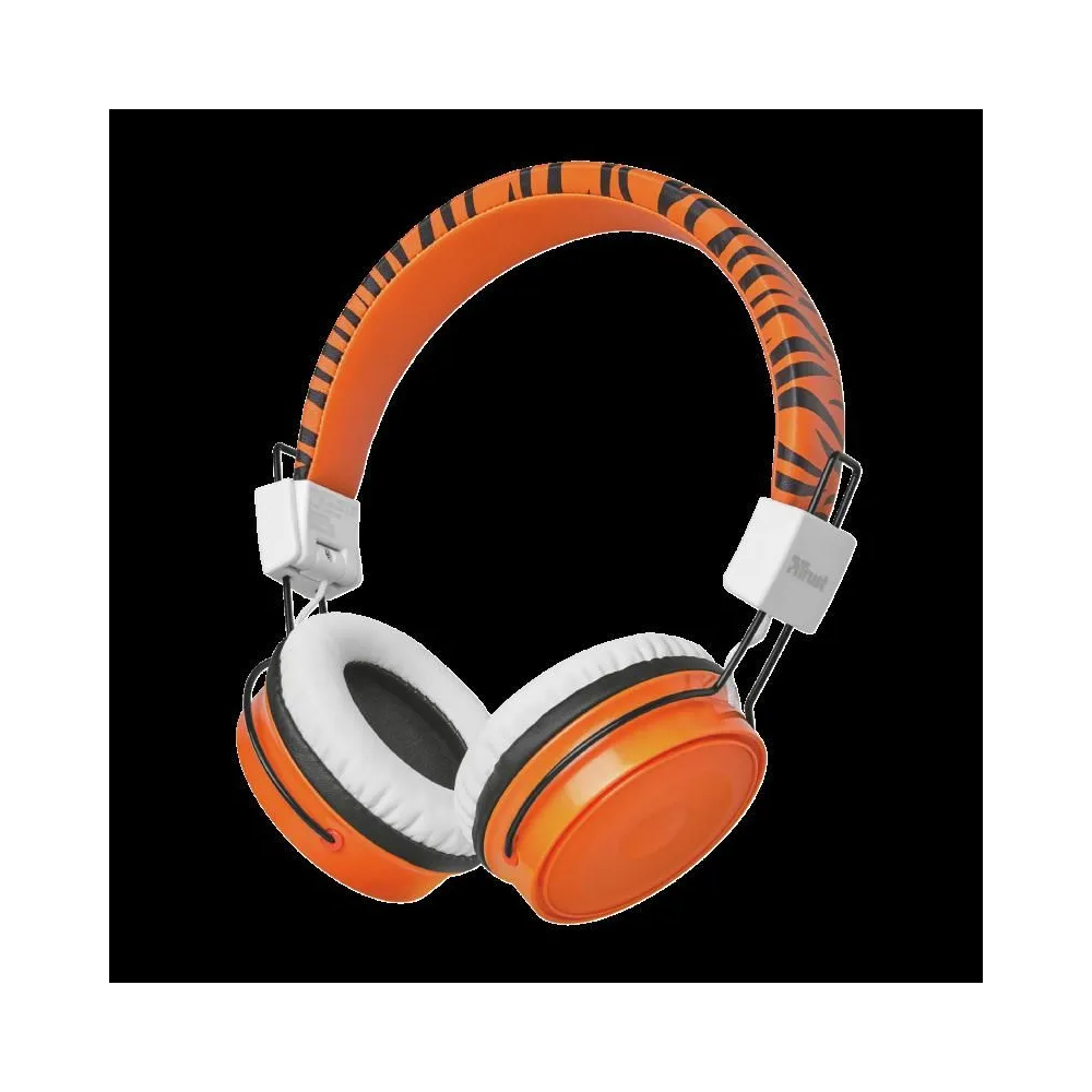 Casti trust comi bt kids wireless standard utilizare multimedia microfon pe casca conectare prin bluetooth 5.0 portocaliu tr-231