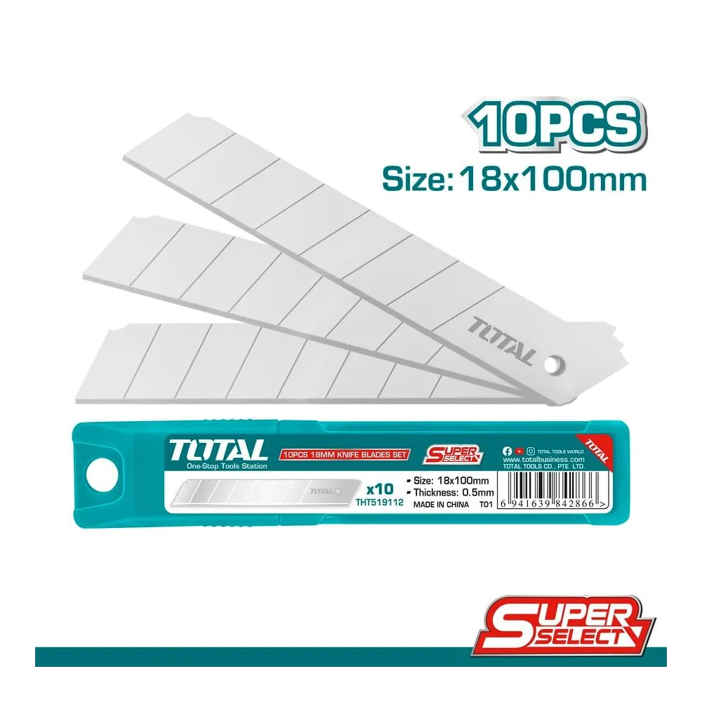 Total - set lame cutter - 10 buc - 18mm