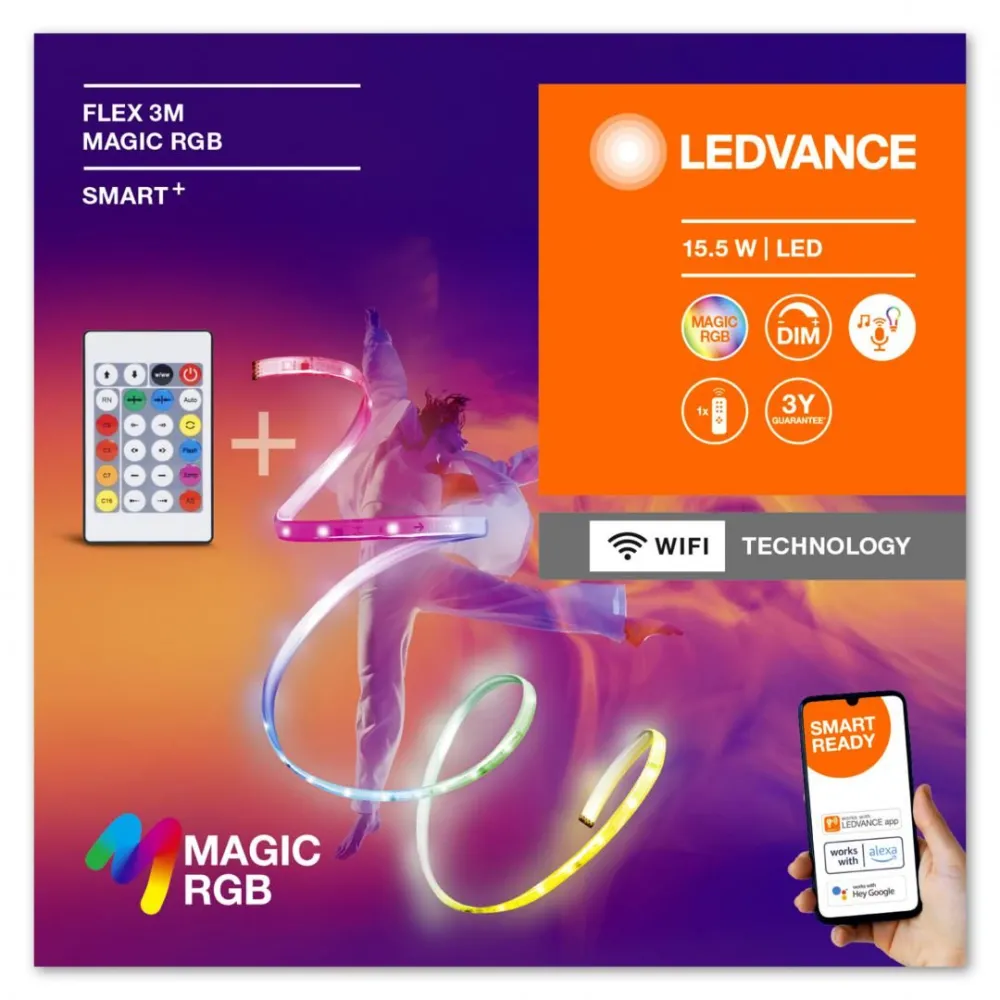 Kit banda led rgb inteligenta ledvance smart+ wifi flex magic