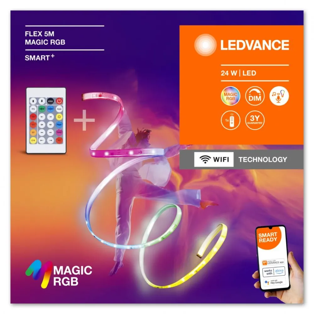 Kit banda led rgb inteligenta ledvance smart+ wifi flex magic