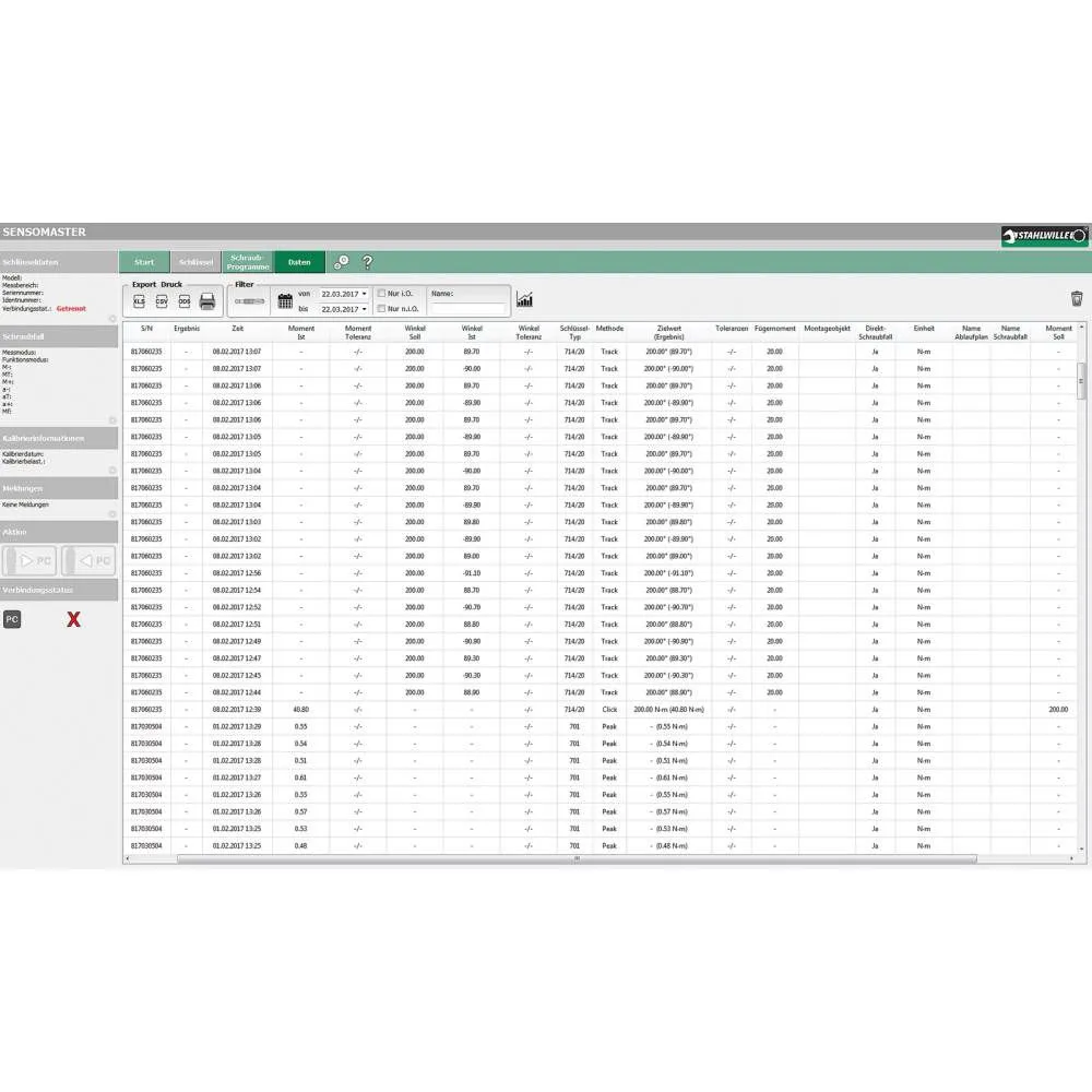 Stahlwille software sensomaster 7759-5 cu usb si c