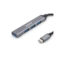Hub extern Spacer, 1x usb 3.0, 3x usb 2.0, plug&play, argintiu