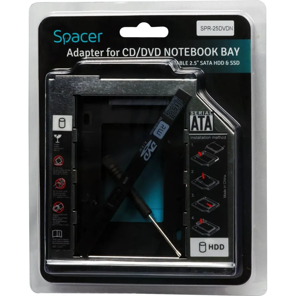 Adaptor SATA Spacer, 2.5" HDD/SSD Caddy