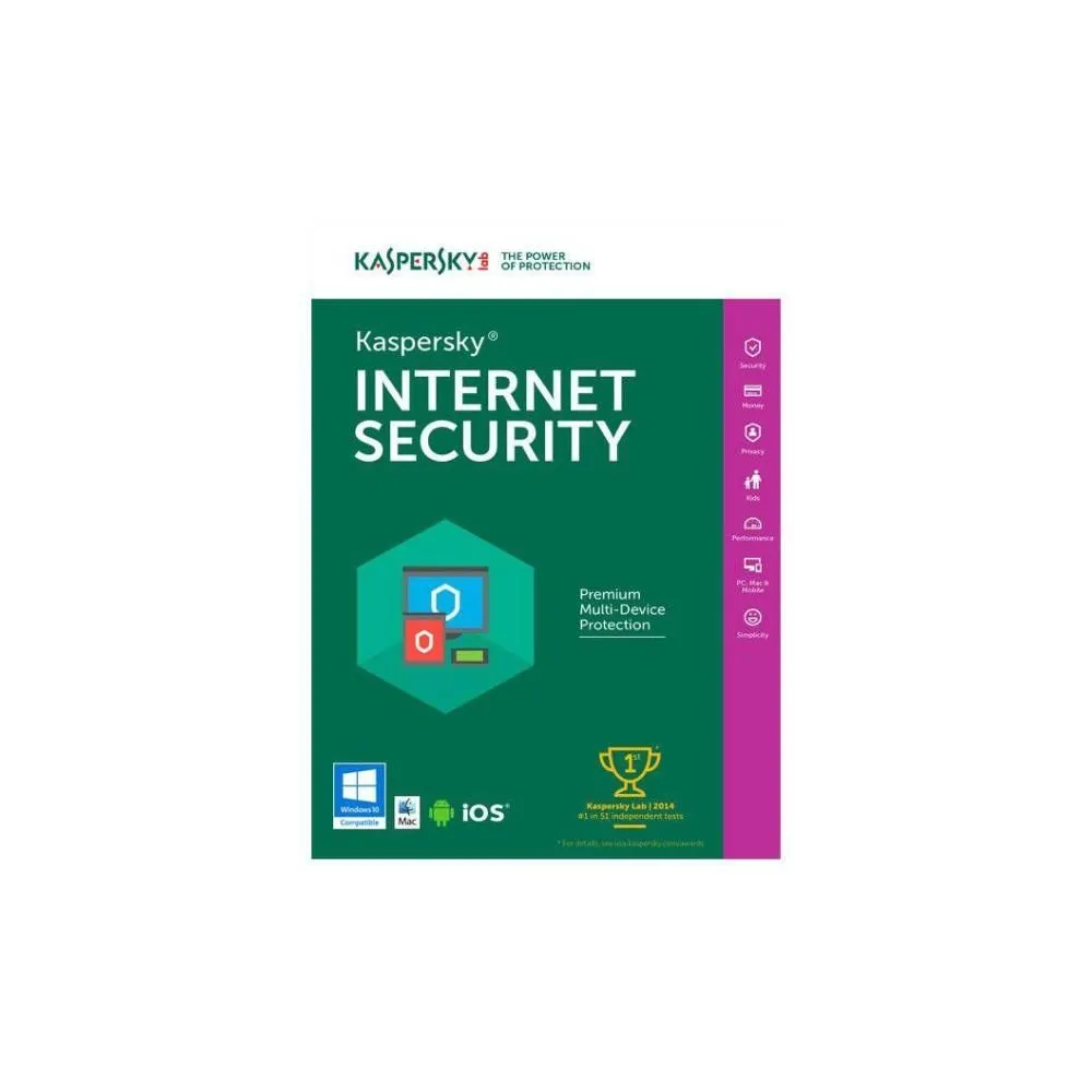 Kaspersky internet security european edition. 4-device 1 year renewal license pack kl1939xcdfr Kaspersky - 1