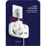 Prelungitor tip priza cu  protectie serioux quick charge 3.0 parametri
