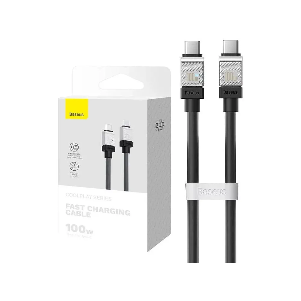 Cablu alimentare si date baseus fast charging data cable pt. smartphone usb type-c (t) la usb type-c (t)  e-marker 100w 2m ne