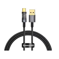 Cablu alimentare si date baseus explorer fast charging data cable pt. smartphone usb la usb type-c 100w 1m auto power-off neg