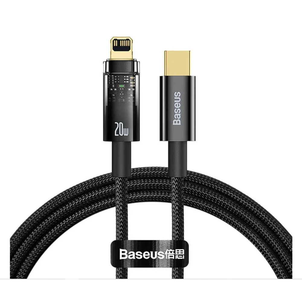 Cablu alimentare si date baseus explorer fast charging data cable pt. smartphone usb type-c la lightning iphone 20w 1m auto p