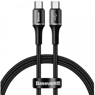 Cablu alimentare si date baseus halo fast charging data cable pt. smartphone usb type-c la usb type-c 60w(20v/3a) brodat 1m n