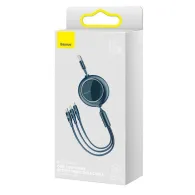 Cablu alimentare si date baseus bright mirror one-for-three retractable pt. smartphone usb la micro-usb + lightning iphone +