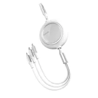 Cablu alimentare si date baseus bright mirror one-for-three retractable pt. smartphone usb la micro-usb + lightning iphone +