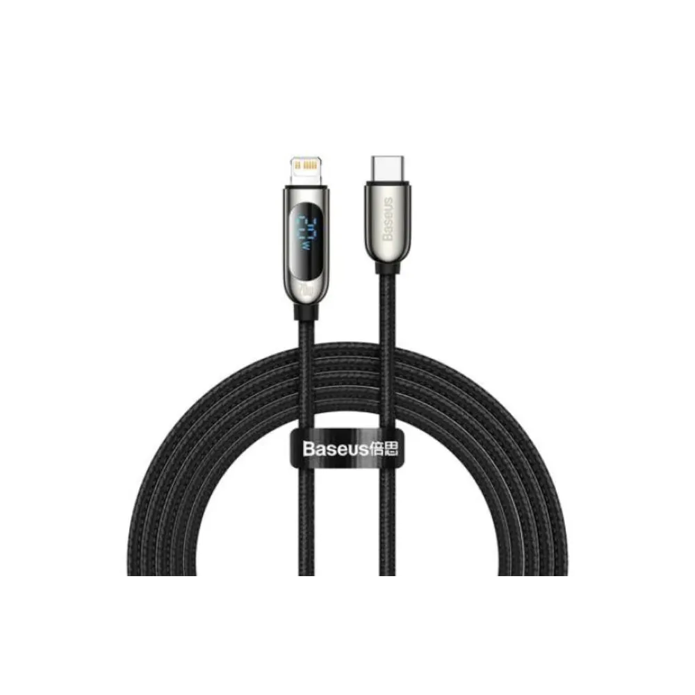 Cablu alimentare si date baseus display fast charging data cable pt. smartphone usb type-c la lighting iphone 20w braided 2m
