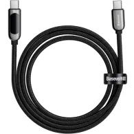 Cablu alimentare si date baseus display fast charging data cable pt. smartphone usb type-c la usb type-c 100w braided 2m negr
