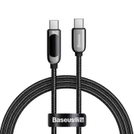 Cablu alimentare si date baseus display fast charging data cable pt. smartphone usb type-c la usb type-c 100w braided display