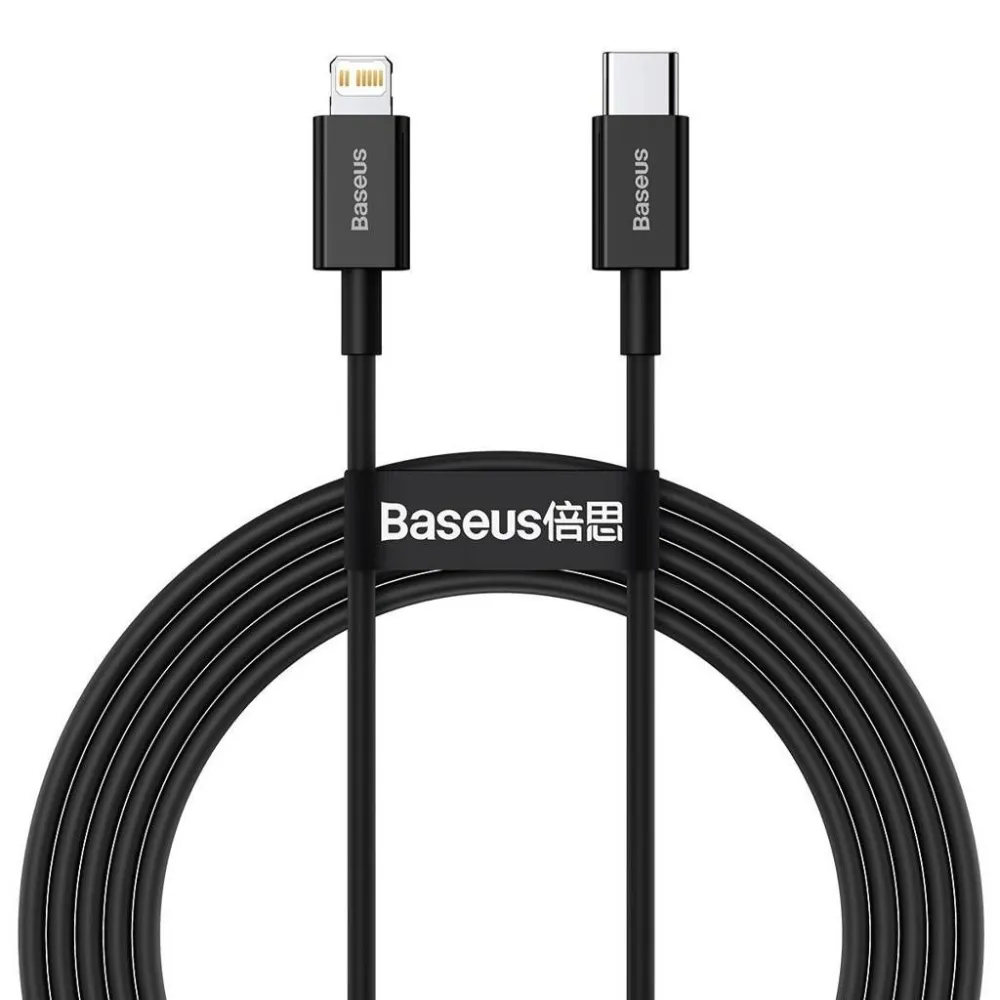 Cablu alimentare si date baseus superior fast charging data cable pt. smartphone usb type-c la lightning iphone pd 20w 2m neg