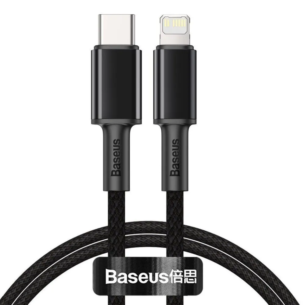 Cablu alimentare si date baseus high density braided fast charging data cable pt. smartphone usb type-c la lightning iphone p