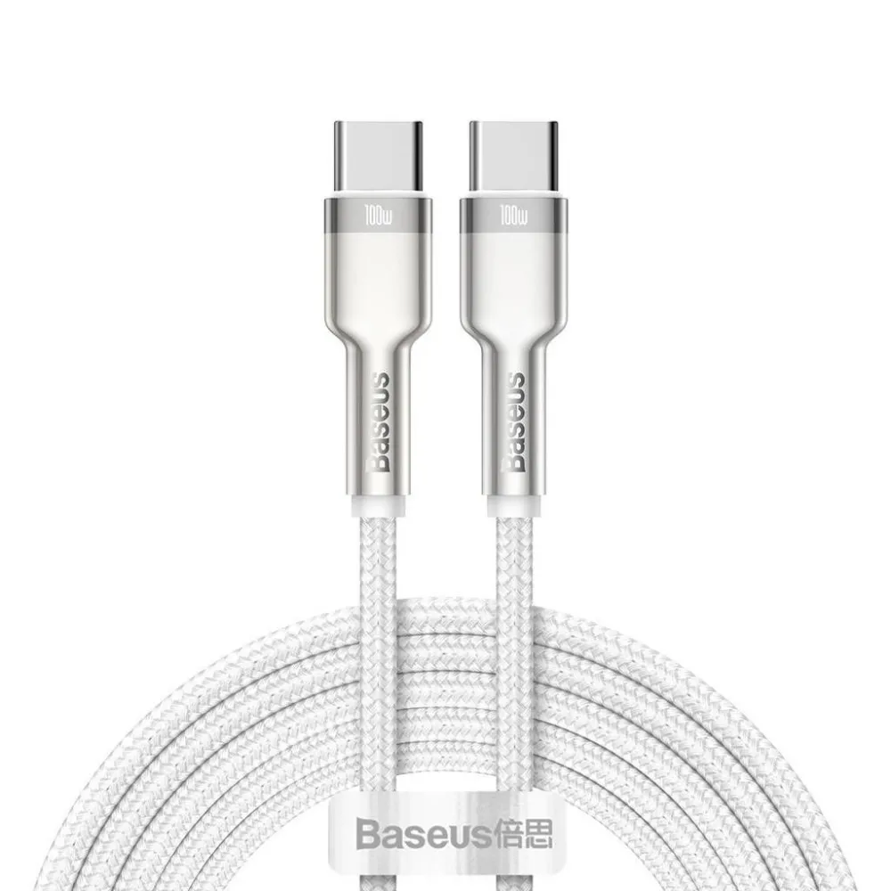Cablu alimentare si date baseus cafule metal fast charging data cable pt. smartphone usb type-c la usb type-c 100w braided 2m